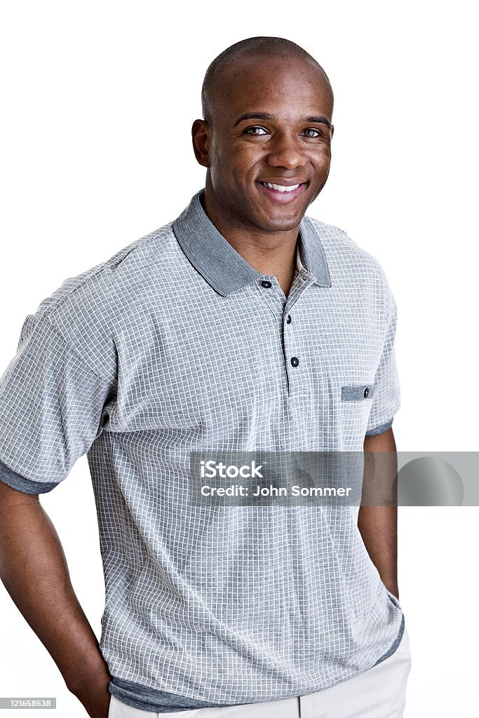 Bonito homem afro-americano - Royalty-free Camisa Pólo Foto de stock