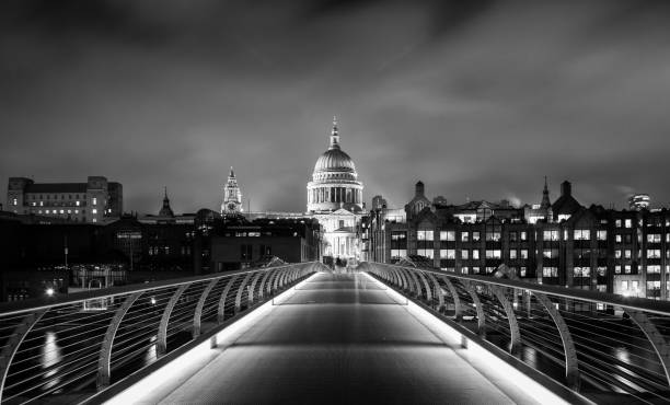 istock Millennium Bridge And St Paul's Cathedral At Night 1216586315
