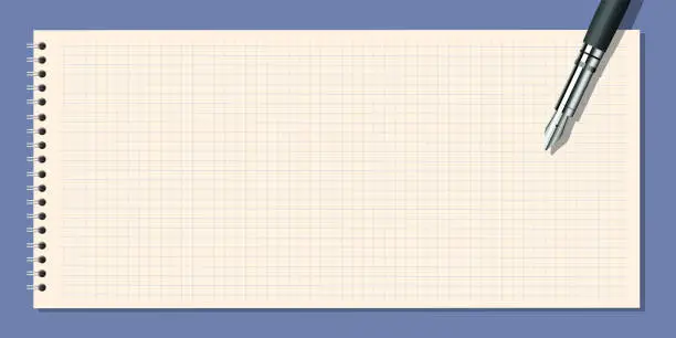 Vector illustration of Blank note pad sheet to write a title.