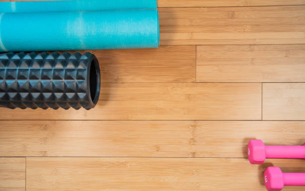 istock at home workout with yoga mat 1216592054