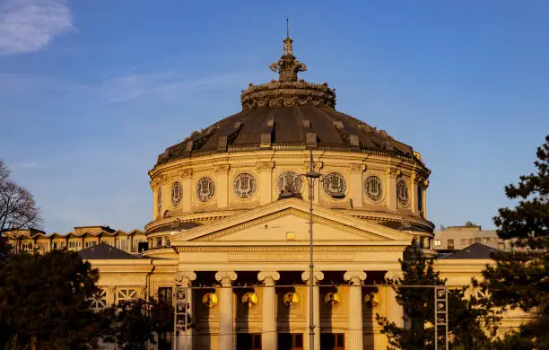 Romanian Athenaeum or Ateneul Roman, in the center of Bucharest capital of Romania