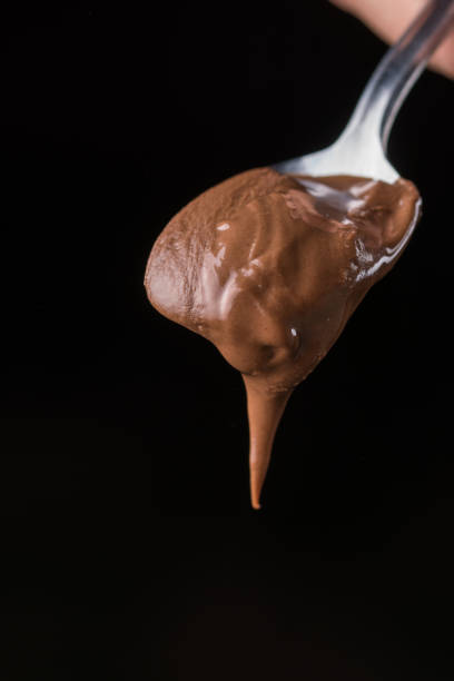 istock Chocolate nougat creme with spoon on the table 1216595404