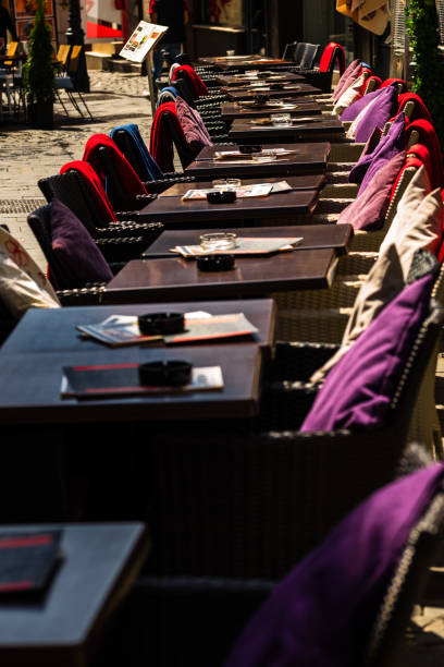 istock Changes and complications caused by coronavirus COVID-19 virus, world without crowds, empty tables, closed restaurants in old town, no travelers, no tourists 1216597740