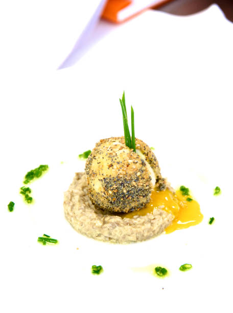 istock French Cuisine Fried Boiling Egg In Truffle Sauce 1216598292