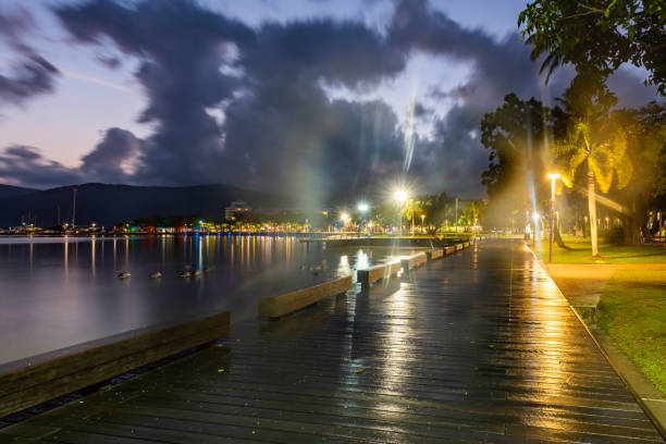 istock Esplanade at dusk in Cairns with artificial beach, Queensland, Australia 1216600310