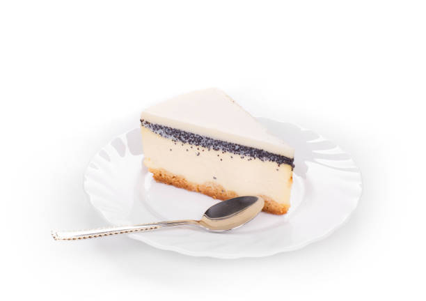 istock Piece of vanilla cheesecake on a white plate. 1216601263