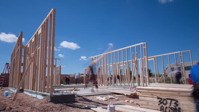 Workers Framing a New Home Construction Time-lapse