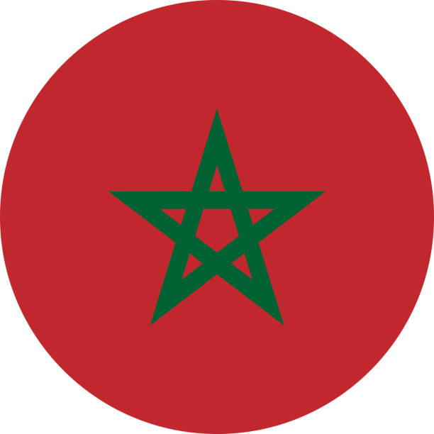 モロッコ国旗ベクトルグラフィックイラスト。 - moroccan flag点のイラスト素材／クリップアート素材／マンガ素材／アイコン素材