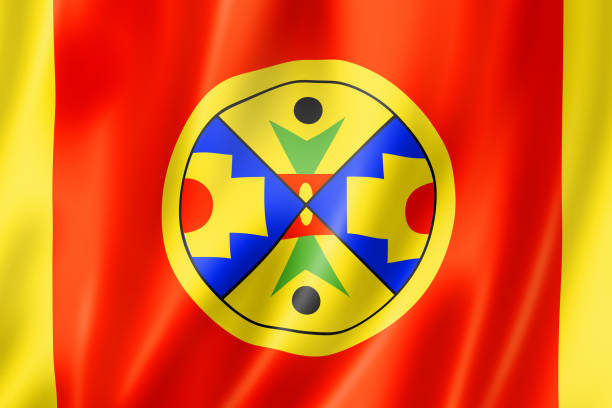 Natuaqanek people ethnic flag, Canada. 3D illustration