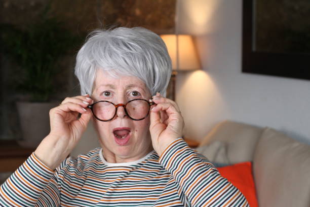 istock Shocked senior woman with eyeglasses 1216610666