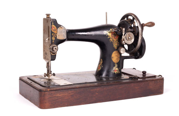 istock Antique, vintage sewing machine, isolated on white 1216618436