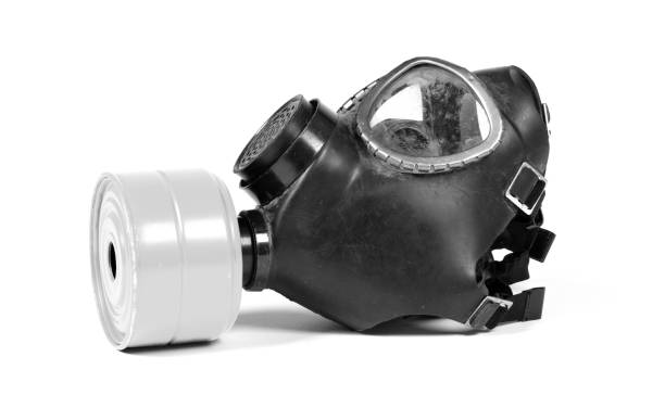 istock Vintage gasmask isolated on a white background - White filter 1216618519