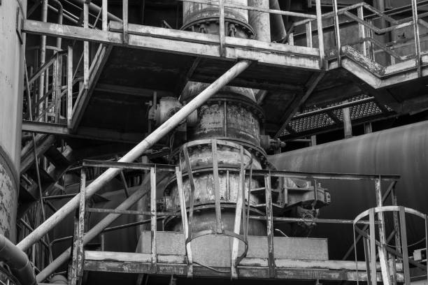 istock Black and white abstract industrial backround 1216618724