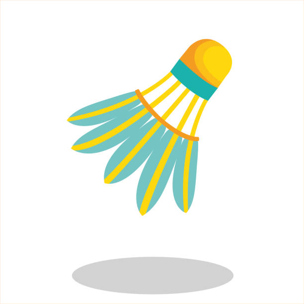 illustrations, cliparts, dessins animés et icônes de volant de badminton. volant sur un fond blanc avec l’ombre. - volant de badminton