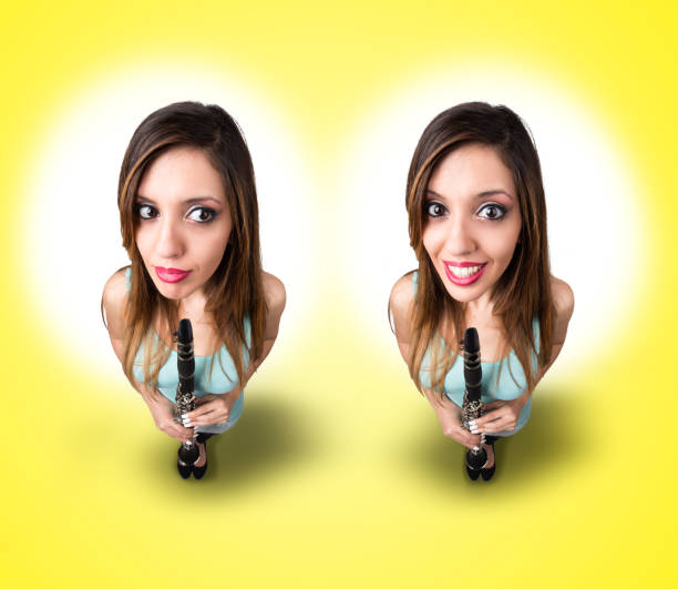 istock Funny happy women with flute 1216625010