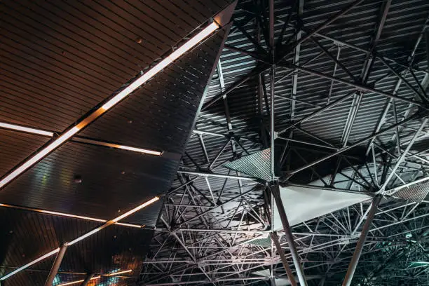 Photo of A metal roof, indoor wide-angle view