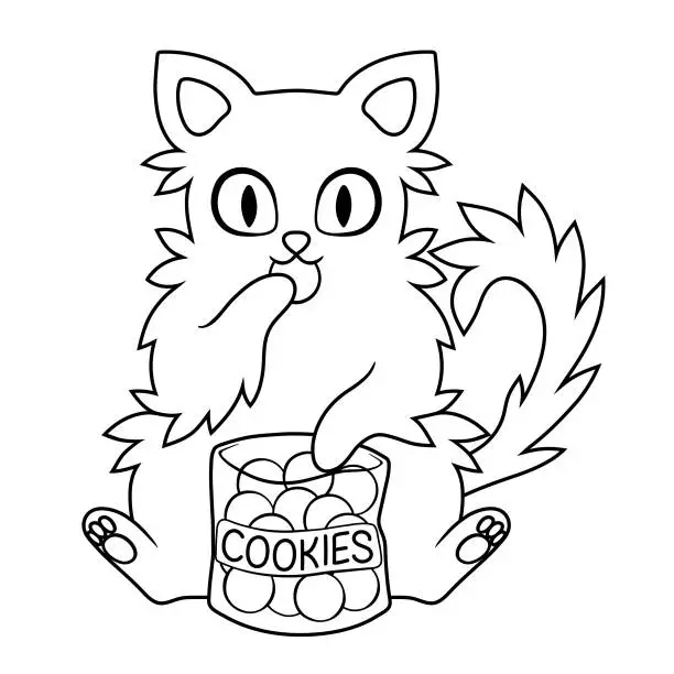 Vector illustration of Cat and Сookies