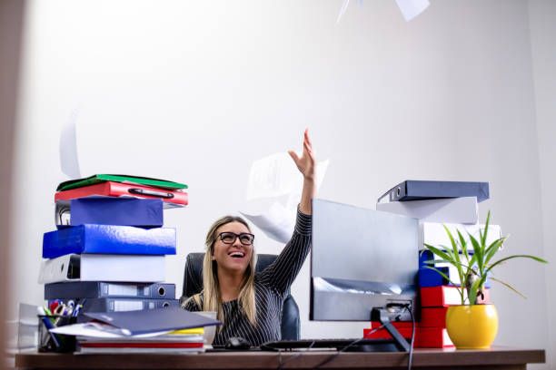 istock Enough of stress in office 1216628429