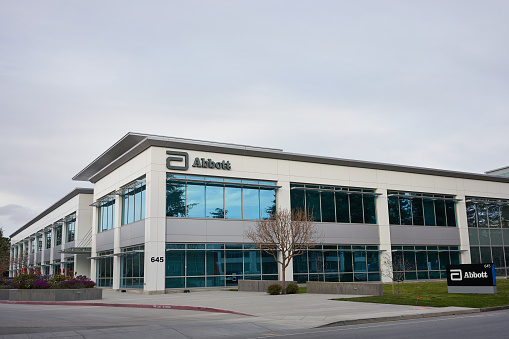 Sunnyvale, CA, USA - Feb 29, 2020: American medical devices and health care company Abbott Laboratories corporate office in Sunnyvale, California.