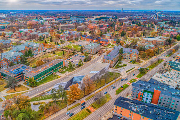 istock Aerial View Michigan Fall Colors 1216636790