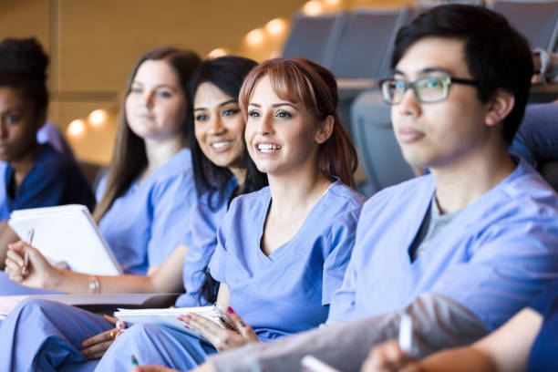 istock Diverse group of medical students attend class together 1216638541