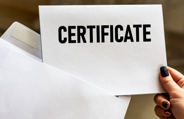 istock CERTIFICATE word written in letter from envelope 1216640015