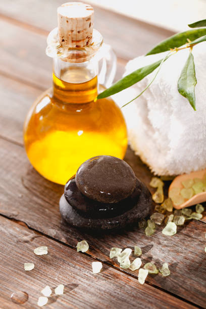 istock Spa supplies on wooden table 1216641598