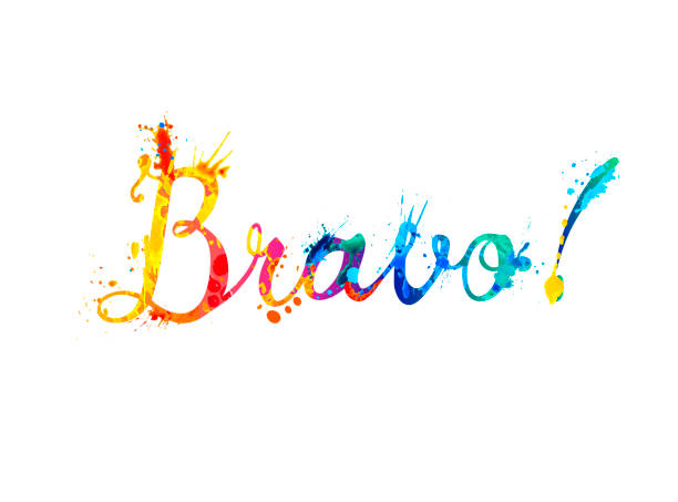 ilustrații de stoc cu bravo. cuvânt de litere caligrapice - encore