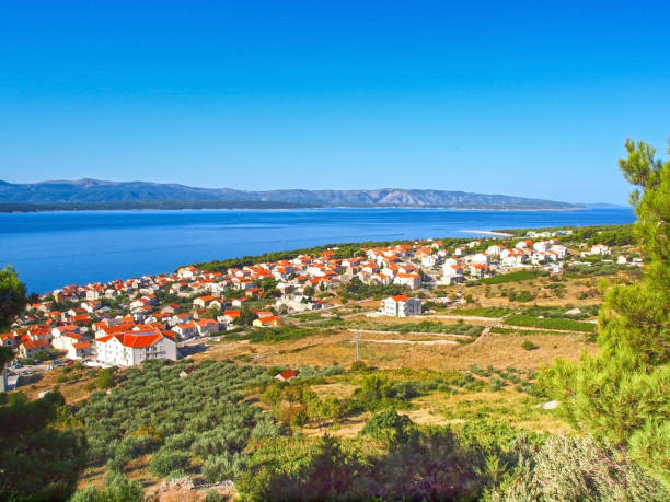 Looking down to Bol town and famous \