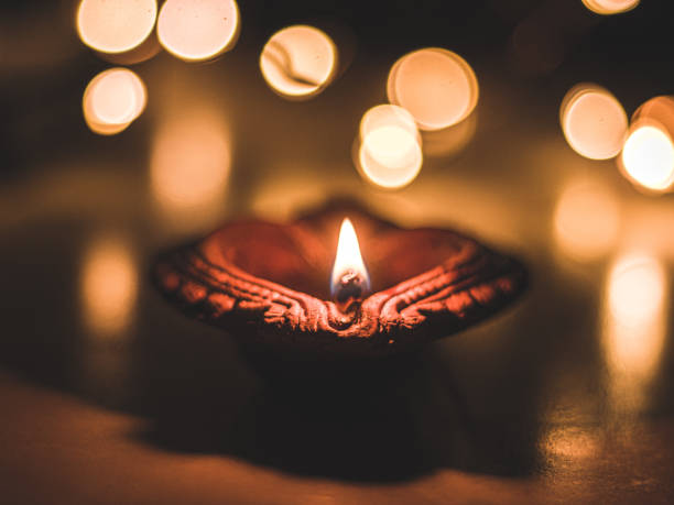 istock Decorated diya photo for indian festivals. 1216652677