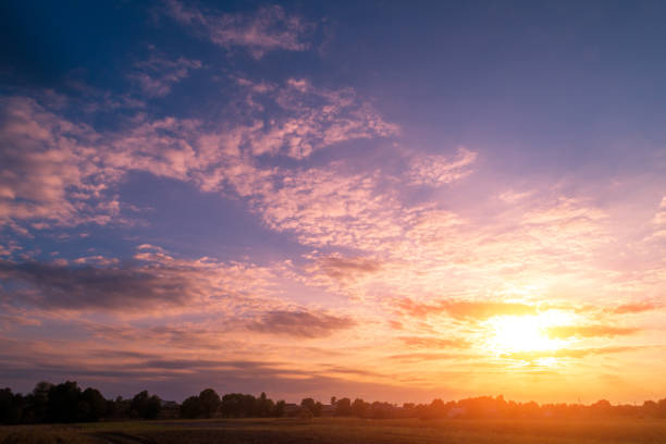 istock Colorful cloudy sky at sunset. Gradient color. Sky texture, abstract nature background 1216653064