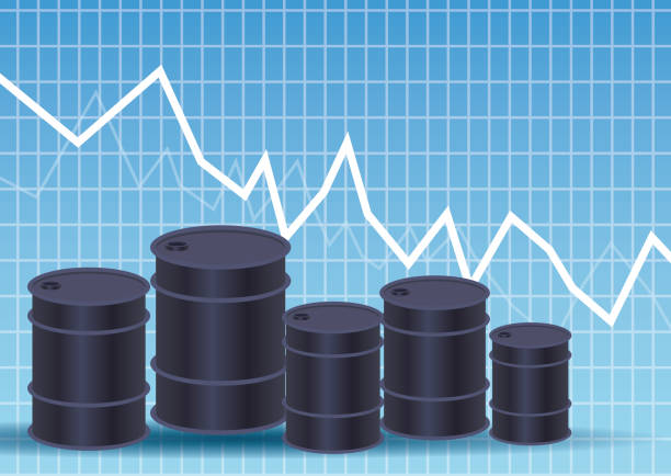 rynek cen ropy naftowej z baryłkami - think tank obrazy stock illustrations