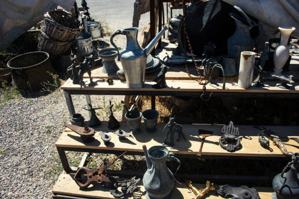istock Flea market.  Antique dealer 1216657529