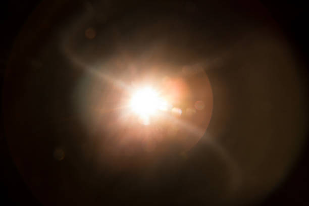 istock Abstract Natural Sun flare on the black 1216660432