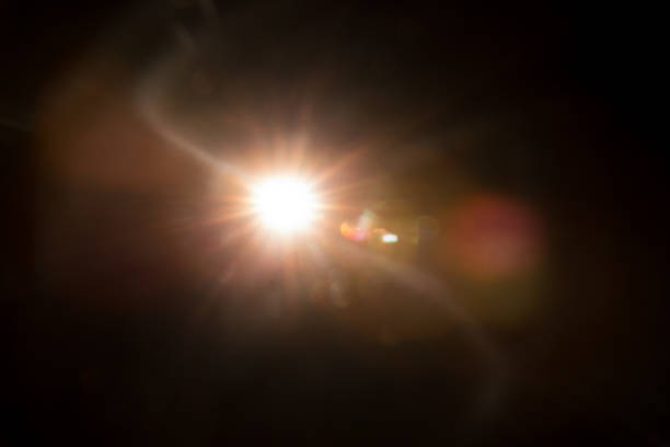 istock Abstract Natural Sun flare on the black 1216660452