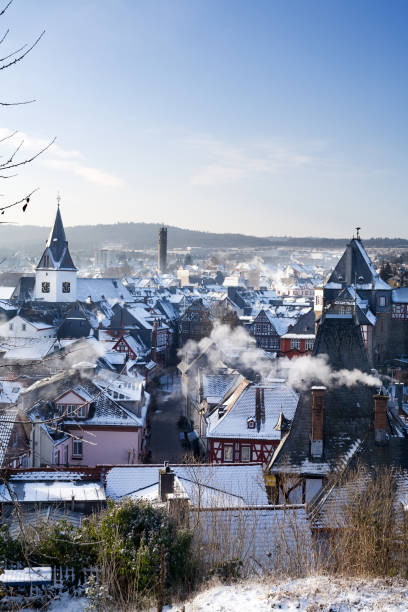 istock Small german village on a cold winter morning 121666052