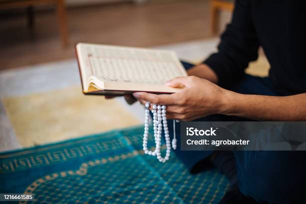 Muslims Prayer At Home Stock Photo - Download Image Now - Koran, Praying, Ramadan
