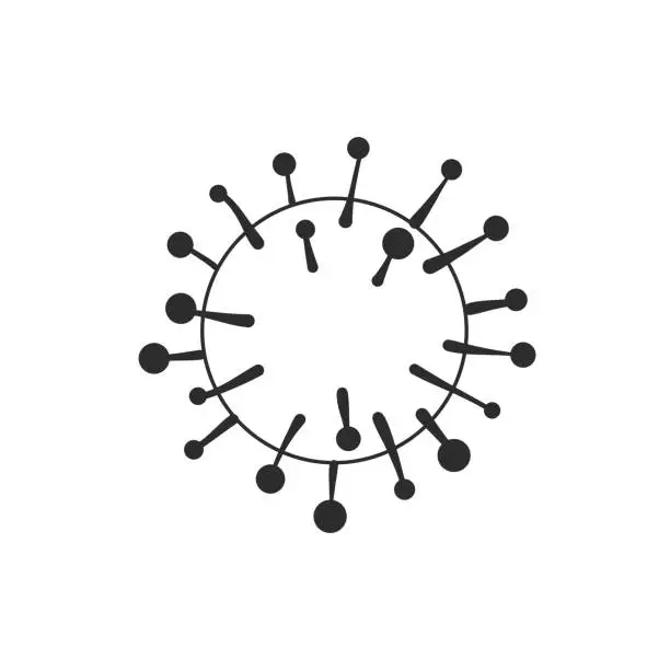 Vector illustration of Virus and bacteria hand drawn icon. Simple black doodle в vector illustration. Isolated on white фоне.