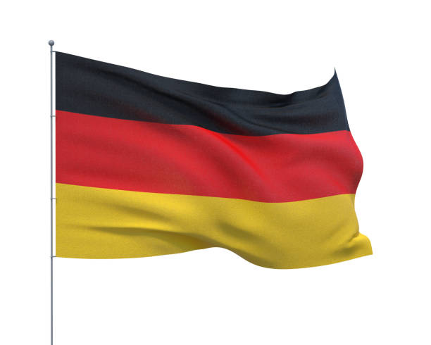 Waving flags of the world - flag of Germany. Isolated on WHITE background 3D illustration. Isolated on white background flag of Germany german flag photos stock pictures, royalty-free photos & images