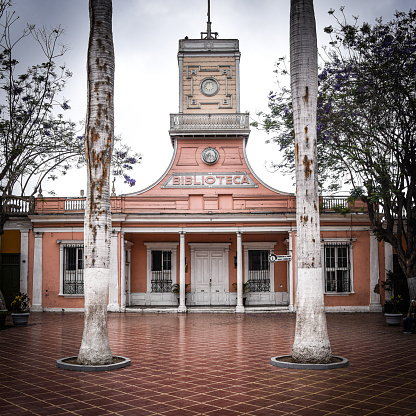 Barranco Public Library building, a historic city library first erected in 1922, offering a variety of cultural & educational programs. Barranco, Lima, Peru