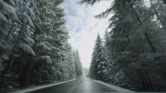 Snowy Road Time Lapse