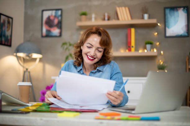 istock Young ginger woman freelancer. 1216671232