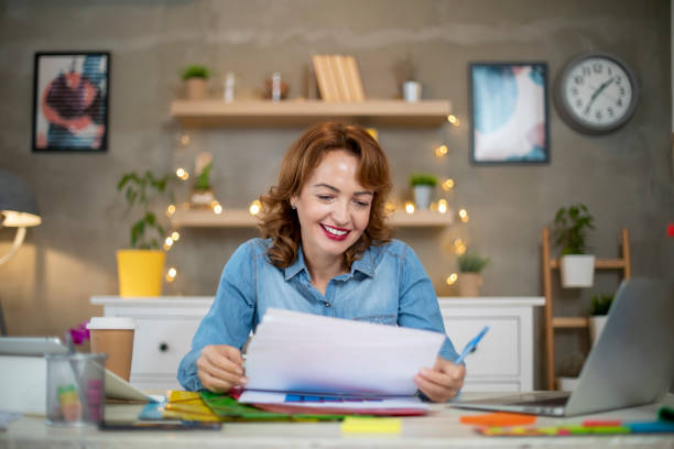istock Young ginger woman freelancer. 1216671286