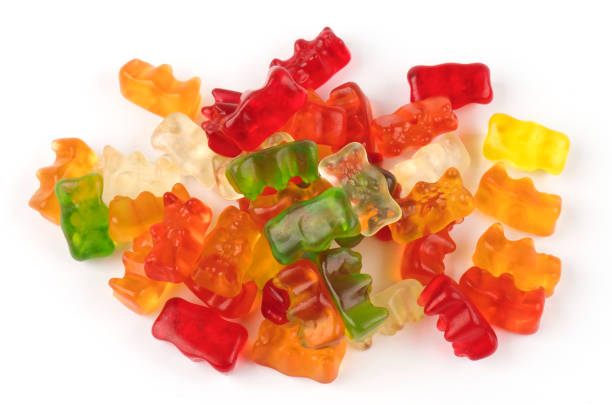 istock Colorfully gummy candies on white 1216672253