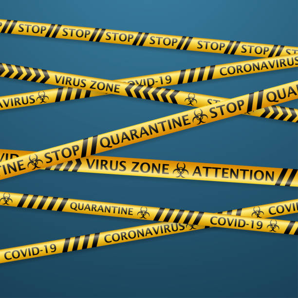 istock Background of coronavirus safety tapes 1216672507