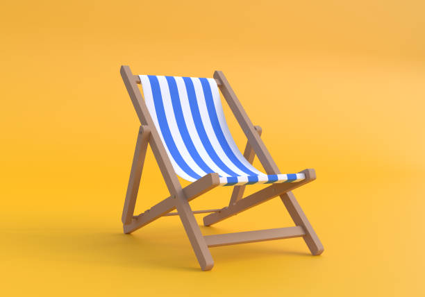 istock Beach chairson the bright orange background 1216672698