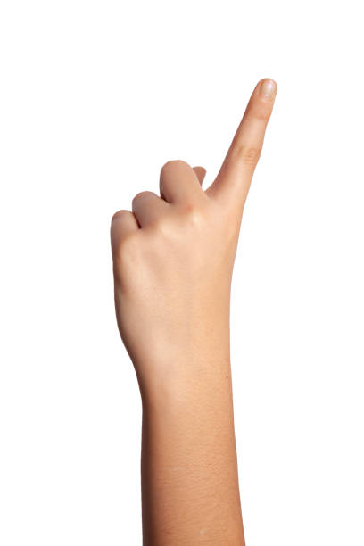 istock woman hand on the white background 1216677305