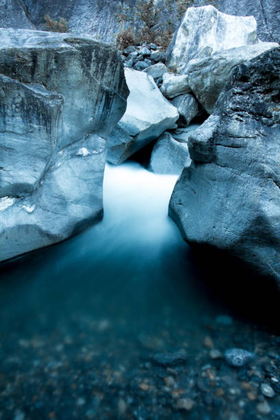 Icy colorful creekbed