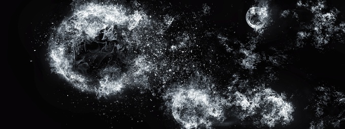 Contain Flying Particles Particles Flying In Outer Space Stock Photo - Download Image Now ...