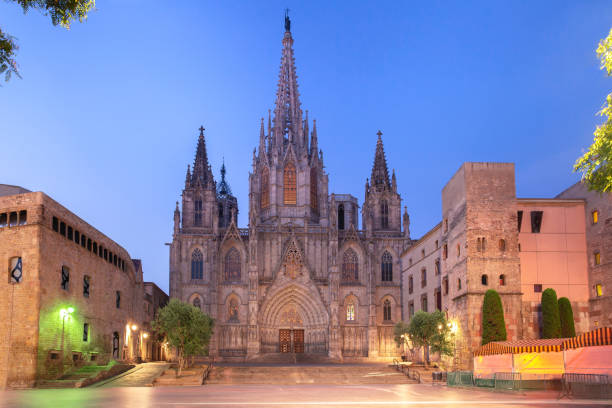 istock Barcelona Cathedral in the morning, Spain 1216680447